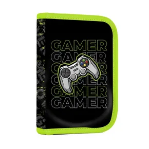 Piórnik 1 str. 2 klapki pusty Gamer