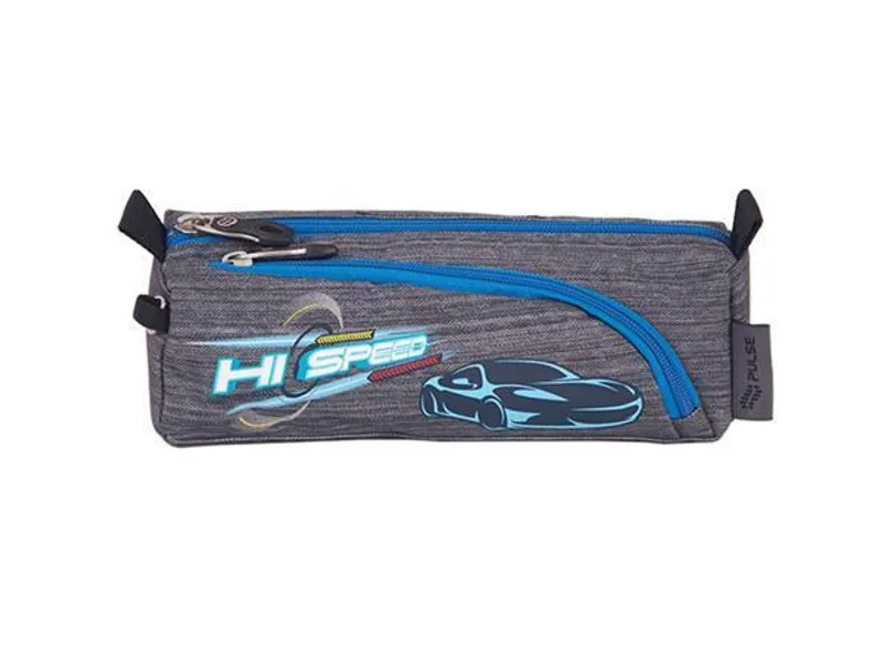 Hlavný obrázok produktu Penál "Mini Wheels Hi Speed", šedý-modrý, zip, PULSE