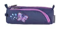 Penál "Music Jeans Flower", šedá-ružová, zip, PULSE