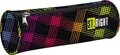 Penál "Neon Squares", okrúhly, so zipsom, čierna, STRIGHT