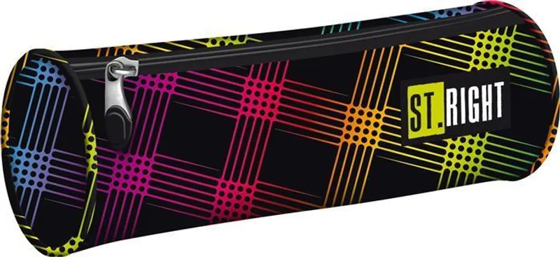 Hlavný obrázok produktu Penál "Neon Squares", kulatý, se zipem, černá, STRIGHT
