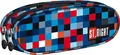 Penál "Pixels", 2-dielny, so zipsom, modrý, STRIGHT