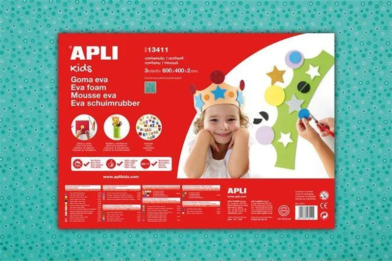 Hlavný obrázok produktu Pěnová guma "Eva sheets", květinový motiv, 400x600x2 mm, APLI