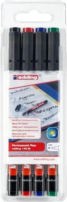 Hlavný obrázok produktu Permanentní popisovač "142 M", 4 barvy, OHP, 1mm, EDDING