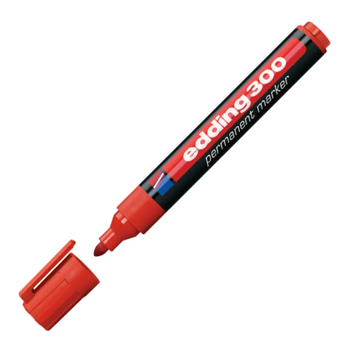 Hlavný obrázok produktu Permanentní popisovač "300", červená, 1,5-3mm, kuželový hrot, EDDING