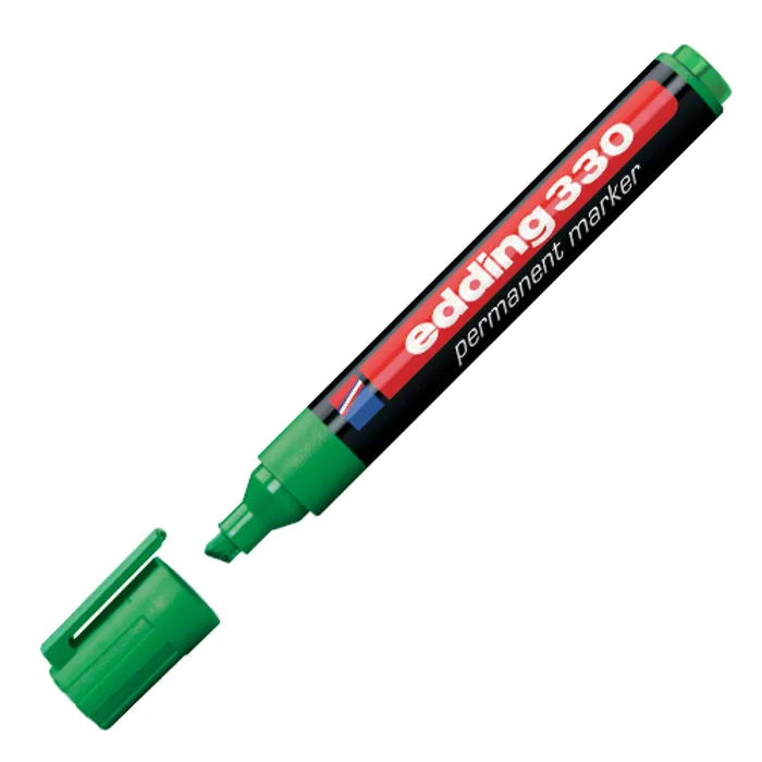 Hlavný obrázok produktu Permanentní popisovač "ED 330", zelená, 1-5mm, klínový hrot, EDDING