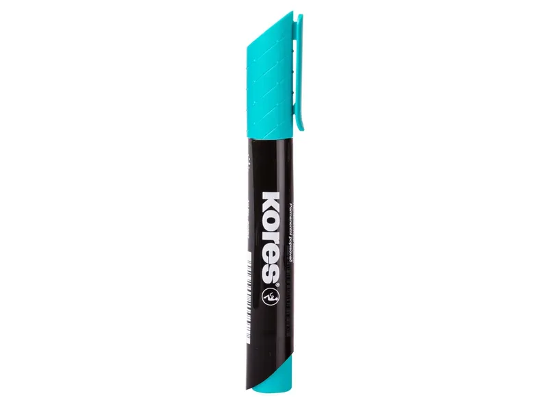 Hlavný obrázok produktu Permanentní popisovač Kores K-Marker XP1 tyrkysový, kulatý hrot 3 mm