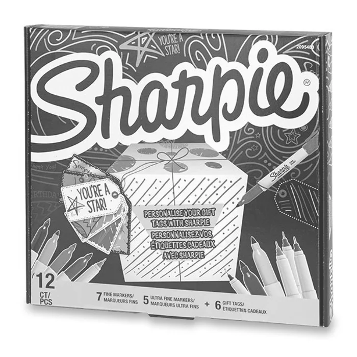 Hlavný obrázok produktu Permanentní popisovač Sharpie Fine + Ultra Fine Gift Tags sada 12 ks