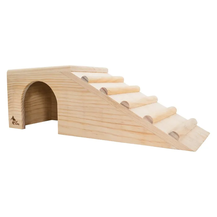 Hlavný obrázok produktu PetBuddy domeček s rampou přírodní, 42 x 15 x 14 cm, borové dřevo