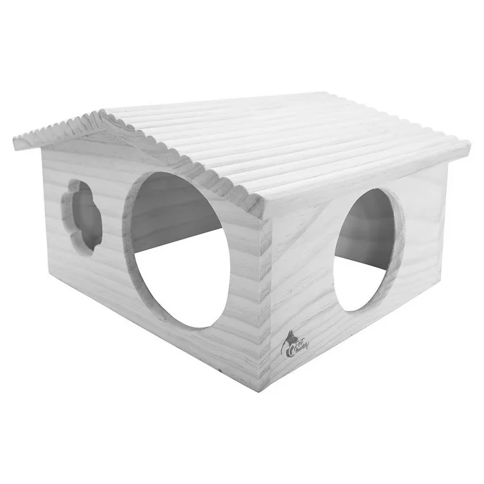 Hlavný obrázok produktu PetBuddy roubenka velká, přírodní domek, 33 x 28 x 18 cm, borové dřevo