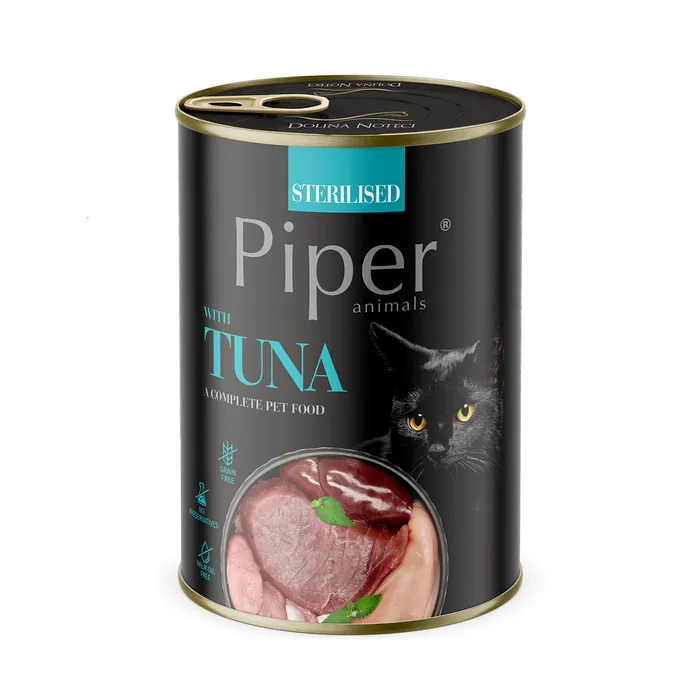 Hlavný obrázok produktu PIPER CAT konzerva pro sterilizované kočky, s tuňákem, 400g