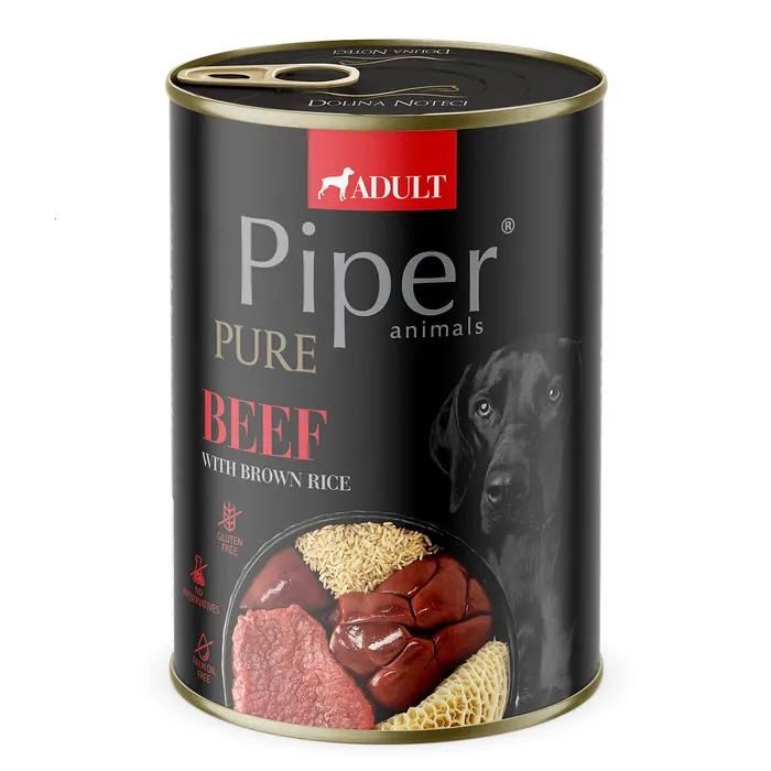 Hlavný obrázok produktu PIPER PLATINUM PURE hovězí s hnědou rýží, konzerva pro psy, 400 g