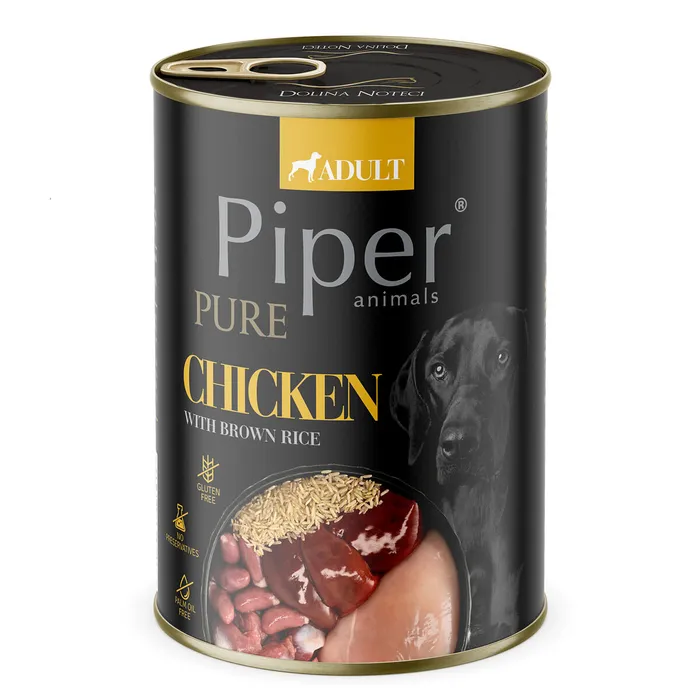 Hlavný obrázok produktu PIPER PLATINUM PURE kuře s hnědou rýží, konzerva pro psy, 400 g