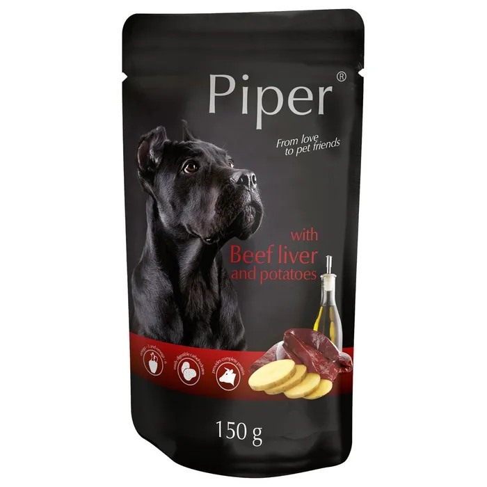 Hlavný obrázok produktu PIPER s hovězími játry a bramborami, kapsička pro psy 150 g