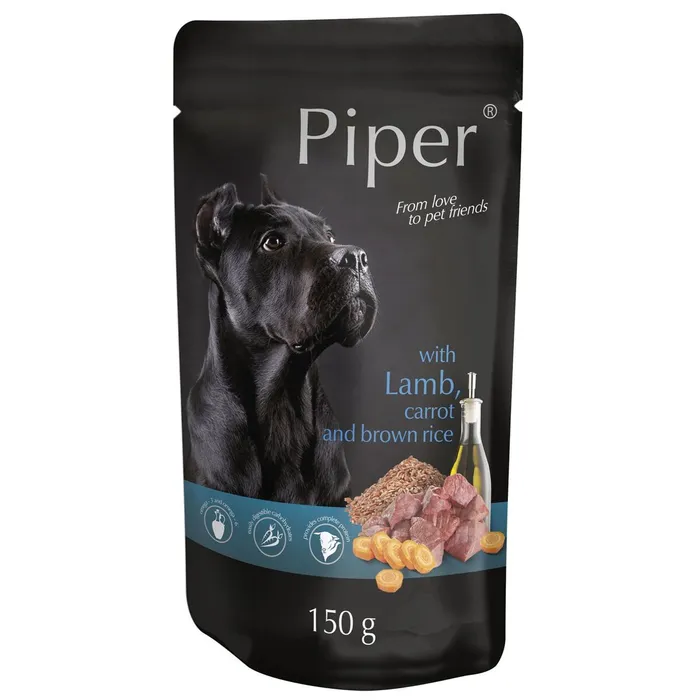Hlavný obrázok produktu PIPER s jehněčím, mrkví a rýží, kapsička pro psy 150 g