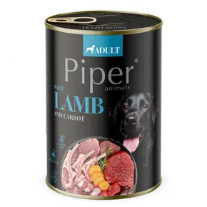 PIPER s jahňacím, mrkvou a ryžou, konzerva pre psov 400g
