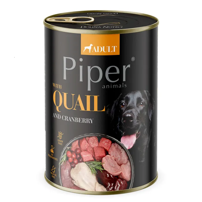 Hlavný obrázok produktu PIPER s křepelkou, konzerva pro psy 400g