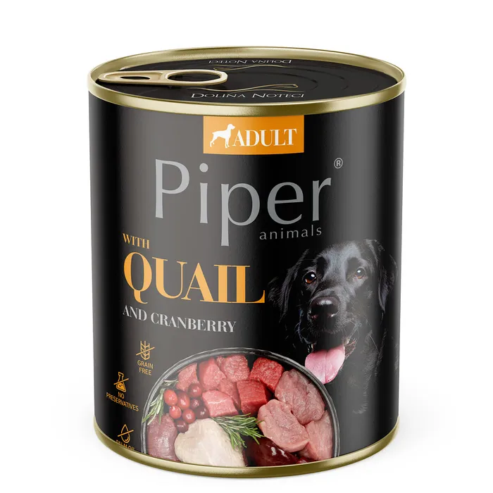Hlavný obrázok produktu PIPER s křepelkou, konzerva pro psy 800g