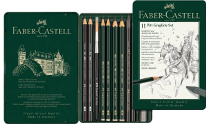 Hlavný obrázok produktu Pitt Monochrome Graphite spec. sada, plech. krabička 11ks Faber Castell 112972