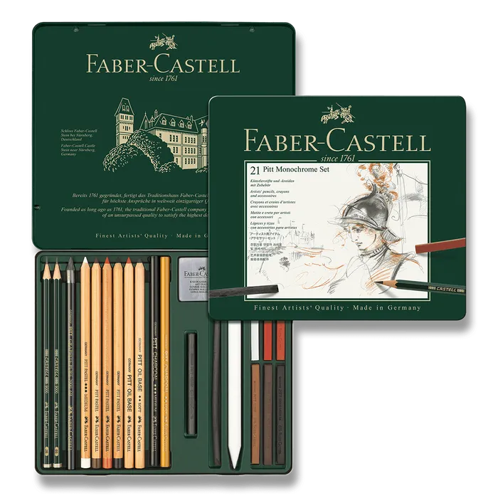 Hlavný obrázok produktu Pitt Monochrome speciální sada, plech. krabička 21ks Faber Castell 112976