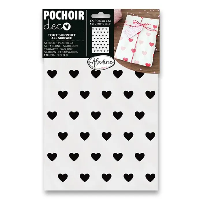 Hlavný obrázok produktu Plastová šablona AladinE - Srdíčka 20 x 30 cm