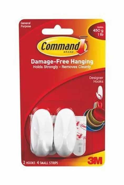 Hlavný obrázok produktu Plastové přilepovací háčky "Command", malé, oválné, 3M SCOTCH