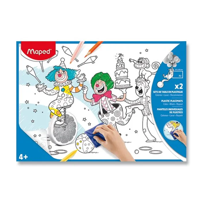 Hlavný obrázok produktu Plastové prostírání Maped k vymalování A3, mix motivů