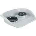 Ďalší obrázok produktu Plastový bar s 2 miskami (0,25 l/9cm a 0,3 l/11cm), 46x11x30 cm, sivá/rôzne