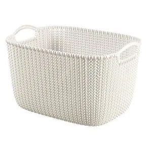 Pletený košík Knit, krémová, veľkosť L, plast, CURVER