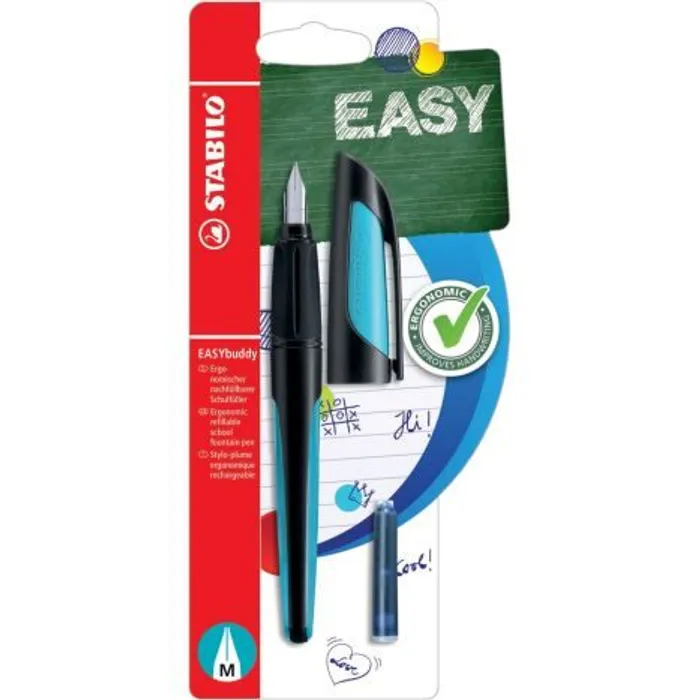 Hlavný obrázok produktu Plnicí pero se standardním hrotem M - STABILO EASYbuddy černá/světle modrá