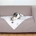 Plyšová deka MIMI 70 x 50 cm šedá s mačacími hlavami