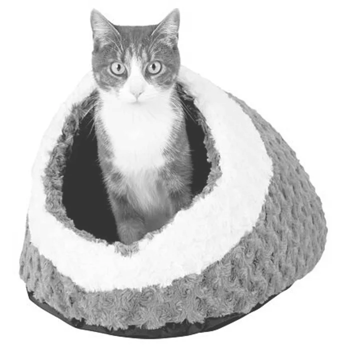 Hlavný obrázok produktu Plyšová jeskyně KALINE 35x26x41 cm tmavošedá/krémová