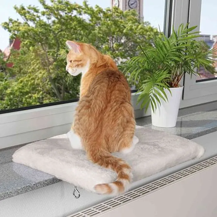Hlavný obrázok produktu Plyšové lehátko na parapet, sv.šedé 51x36 cm