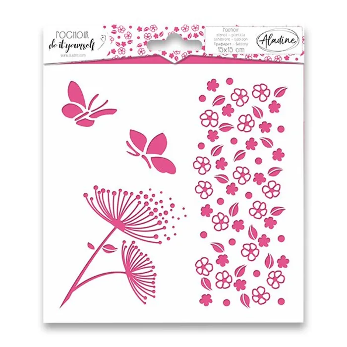 Hlavný obrázok produktu Pochoir Textile - Kytičky 15 x 15 cm