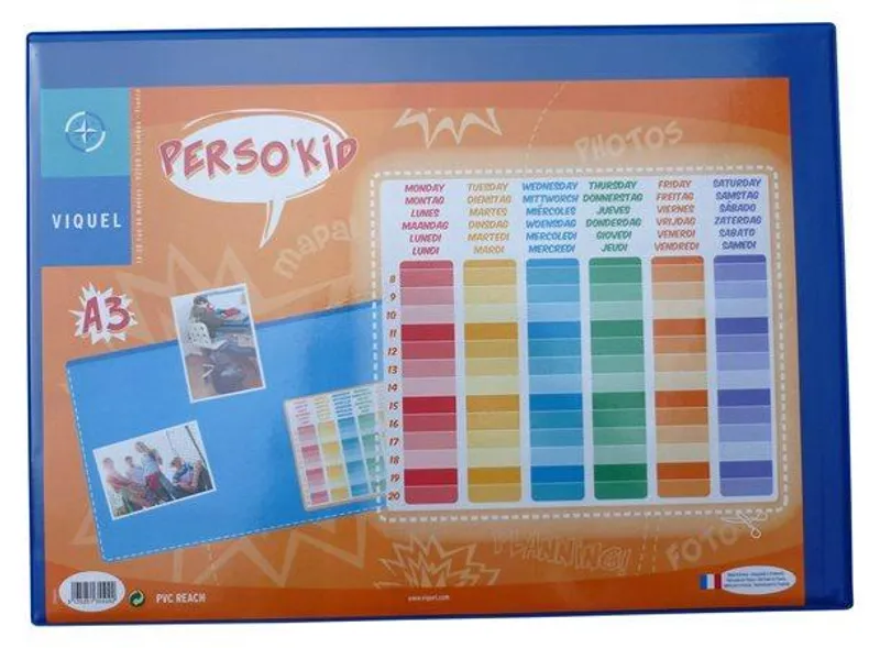 Hlavný obrázok produktu Podložka na stůl, modrá, průhledná kapsa, VIQUEL