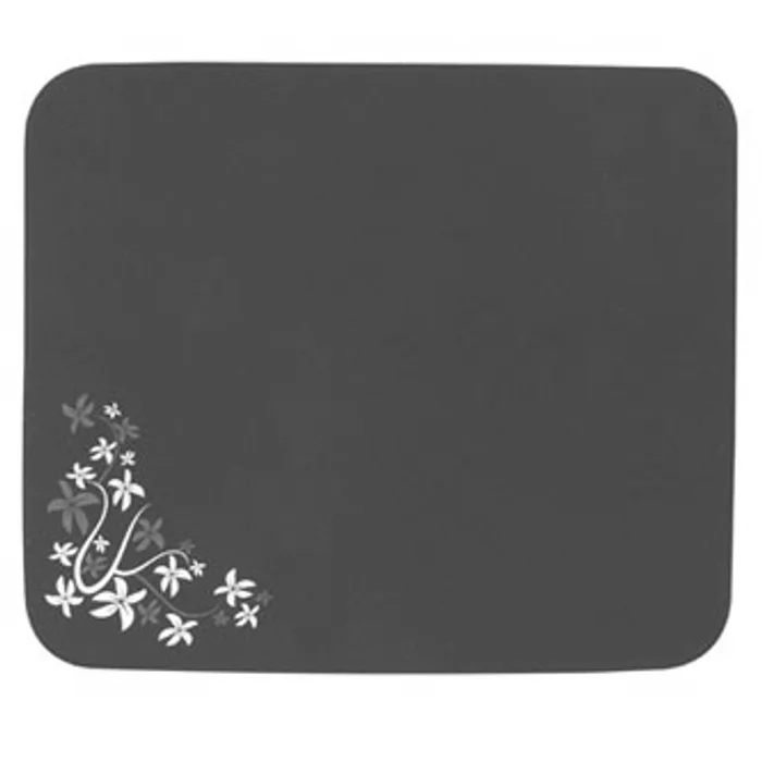 Hlavný obrázok produktu Podložka pod myš, Flower edition, měkký povrch, černá, 25x21,50 cm