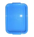 Podnos, modrá, plast, zaoblený okraj, 45x30 cm
