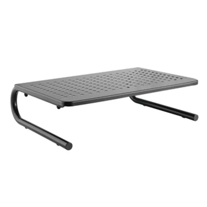 Hlavný obrázok produktu Podstavec pod monitor, prostor pro klávesnici, černý, ocel-plast, 20 kg nosnost, Powerton