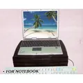 Podstavec pod notebook, nastavitelný, univerzálny, čierno-strieborný, 2 zásuvky