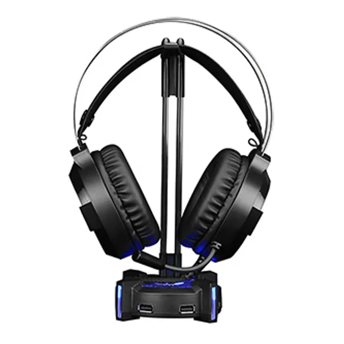 Hlavný obrázok produktu Podsvícený stojan na sluchátka HZ-04, 4x USB 3.0 HUB, černý, Marvo