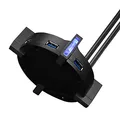 Podsvietený stojan na slúchadlá HZ-04, 4x USB 3.0 HUB, čierny, Marvo