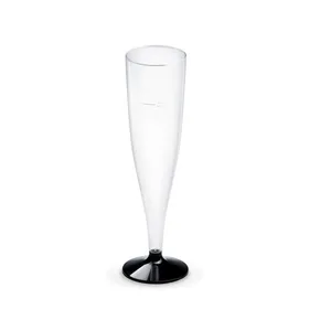 Pohárik kryštál na sekt (PS) dvojdielny čierna stopka priemer 60mm 0,1L [20 ks]