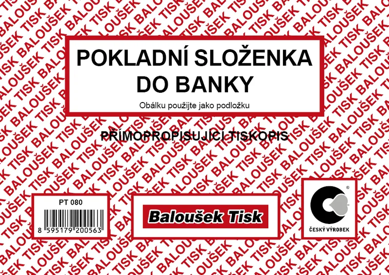 Hlavný obrázok produktu Pokladní složenka do banky A6 PT080