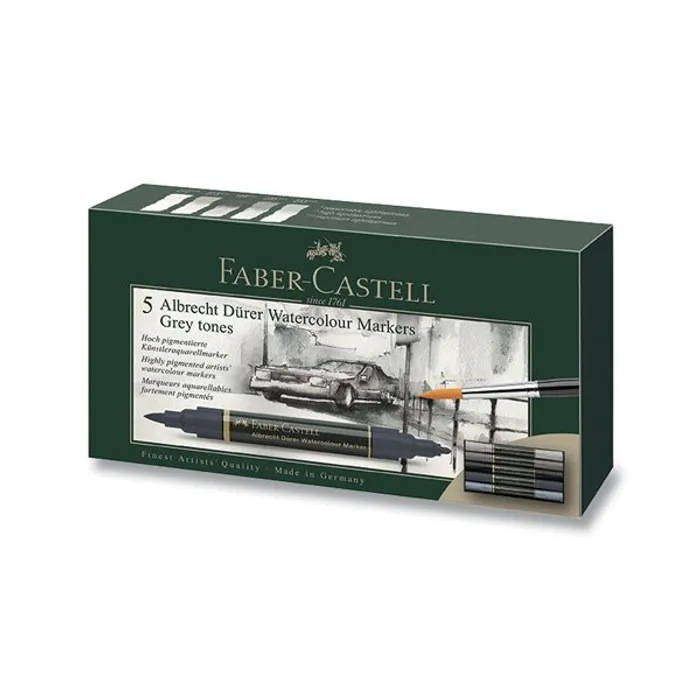 Hlavný obrázok produktu Popisovač akvarelový Albrecht Dürer, Grey tones, 5 ks Faber-Castell 160306