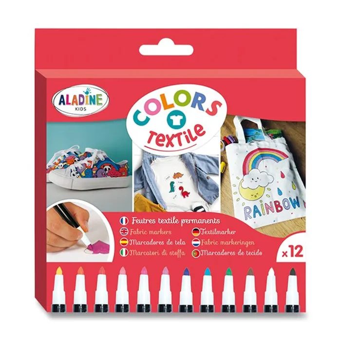Hlavný obrázok produktu Popisovač Aladine Textile Colors 12 barev
