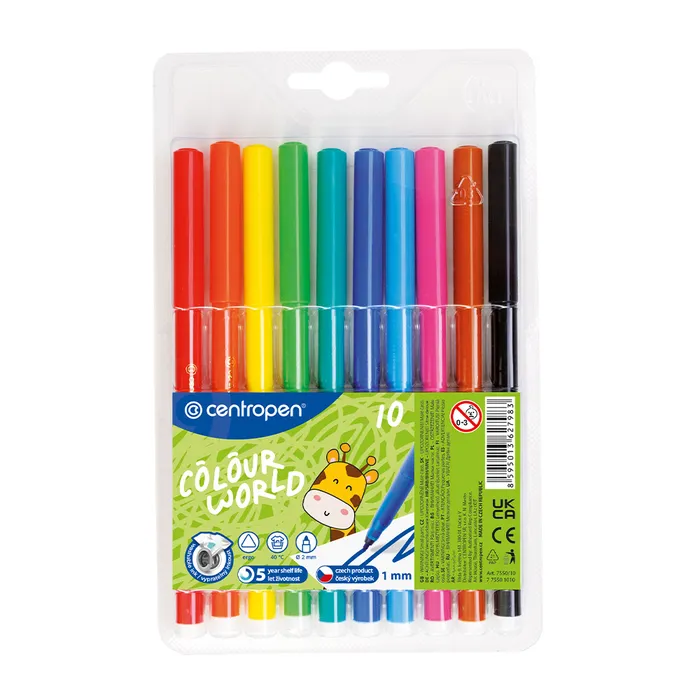 Hlavný obrázok produktu Popisovač CENTROPEN 7550 sada 10 barev (fixy)
