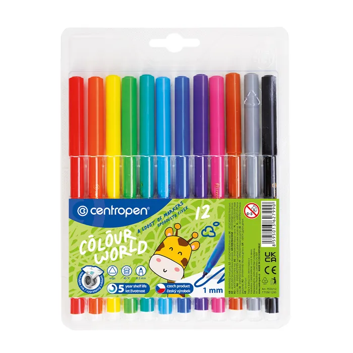 Hlavný obrázok produktu Popisovač CENTROPEN 7550 sada 12 barev (fixy)