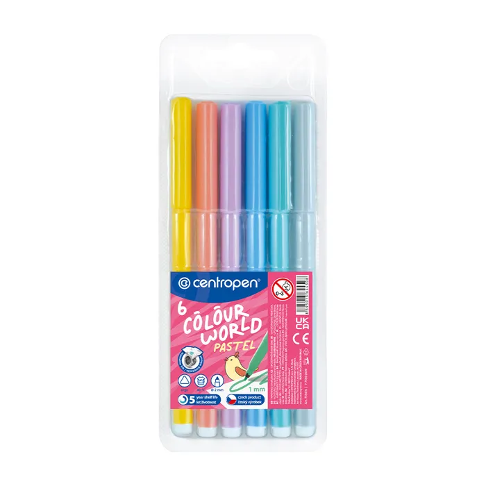 Hlavný obrázok produktu Popisovač CENTROPEN 7550 sada 6 PASTEL barev (fixy)