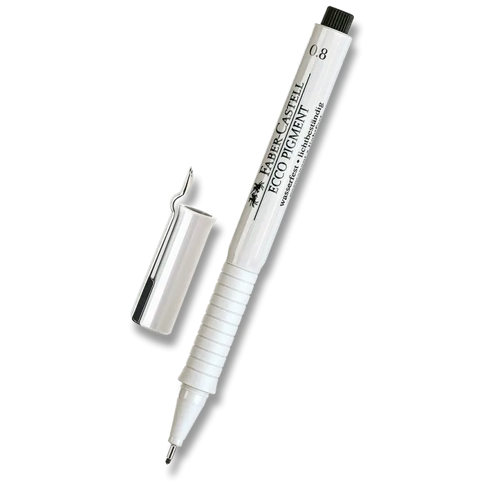 Hlavný obrázok produktu Popisovač Ecco Pigment  0.8, černá Faber Castell (166899)