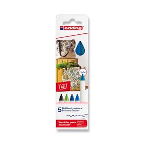 Popisovač Edding na textil 4600 modré odtiene, 5 farieb